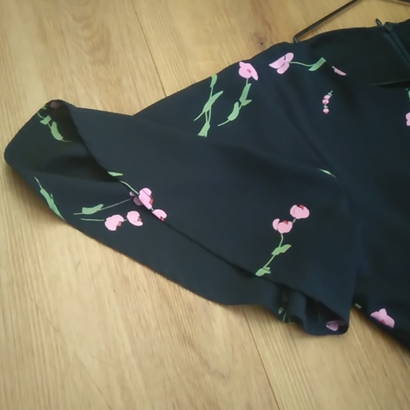 Portman's black flowery dress with ruffle size 8 - Picture 8 of 8